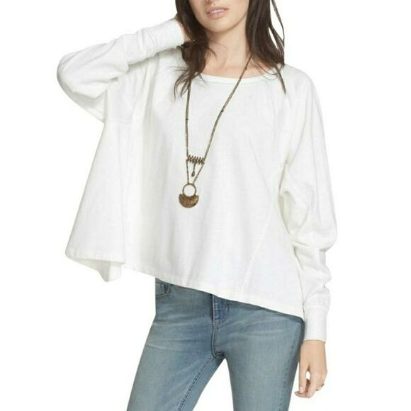 Free People Cupcake Sunrise Pullover Top Ivory XS Longsleeve - Picture 1 of 5